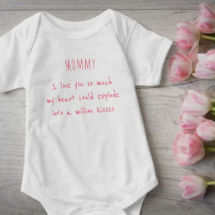 Mama ich liebe dich so sehr Rosa handgeschriebenes Baby Strampler