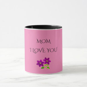 "MAMA" Ich LIEBE IHNEN violette Blumen zwei tonisi Tasse