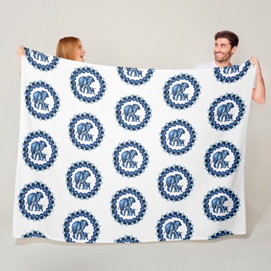 Mama, ich und Rose in blau Fleecedecke (Beispiel)