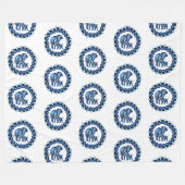 Mama, ich und Rose in blau Fleecedecke (Vorderseite (Horizontal))