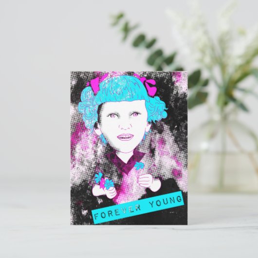 Mama, ich vermisse dich für immer jung. postkarte (Stehend Vorderseite)