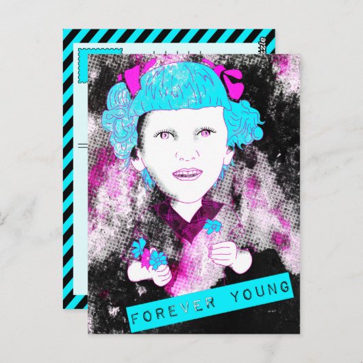 Mama, ich vermisse dich für immer jung. postkarte (Vorne/Hinten)