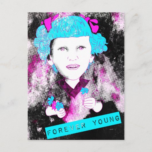 Mama, ich vermisse dich für immer jung. postkarte (Vorderseite)