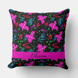 Mama illustration boho print birds and flowers kissen