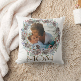 Mama Imitats Gold Typografie Botanische Weihnachte Kissen