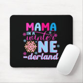 Mama In A Winter Onederland Bday Girl Sweet Snowfl Mousepad (Mit Mouse)