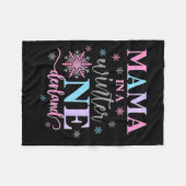 Mama In A Winter Onederland Birthday Girl Sweet Sn Fleecedecke (Vorderseite (Horizontal))