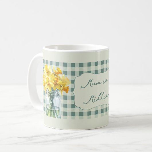 Mama in einer Million grüner Affodien in einem Jar Kaffeetasse (Vorderseite Links)