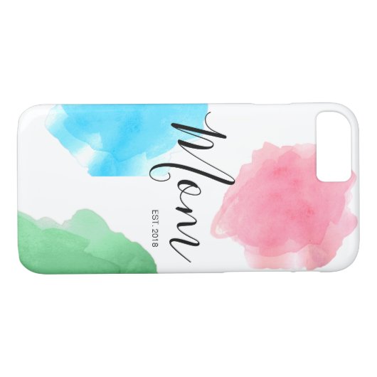 Mama individuell anpassbare Festjahreswasserfarbe Case-Mate iPhone Hülle (Rückseite (Horizontal))