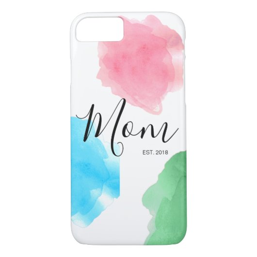 Mama individuell anpassbare Festjahreswasserfarbe Case-Mate iPhone Hülle (Rückseite)