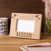 Mama individuelle Name Herz aus Holz Geätzte Rahmen (Links)