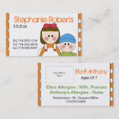 Mama-Info-Karte Telefonnummerkarte (Vorne/Hinten)