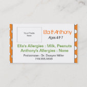 Mama-Info-Karte Telefonnummerkarte (Rückseite)