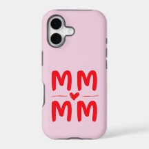 Mama-Initialen Herz Rosa Minimalistisches Design
