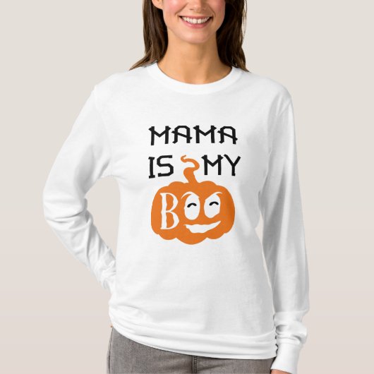 Mama is my Boo, Black and Orange Design T-Shirt (Vorderseite)