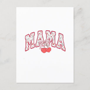 Mama ist 2025 Mothers Day Coquette Schleife Ankündigungspostkarte