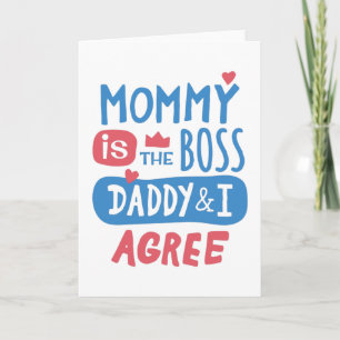 Mama ist der Boss, Papa und ich sind uns einig Karte