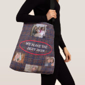 Mama ist die beste 4-Familie Snapshots Tartan Kari Tragetaschen Mit Langen Trägern (Von Nahem)