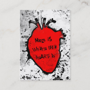 Mama ist dort, wo das anatomische Herz ist Telefonnummerkarte