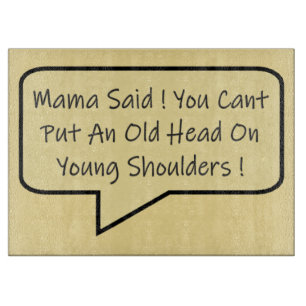 MAMA IST EINE WISSENE MESSAGE TYPE GRAPHICS FÜR FR SCHNEIDEBRETT