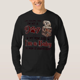 Mama ist immer richtig Floral Shih Tzu Dog Pocket T-Shirt