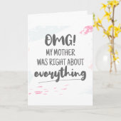 **MAMA IST IMMER RICHTIG** GLÜCKLICH GEBURTSTAG KARTE (Gelbe Blume)