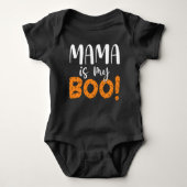 Mama ist mein Boo! Schwarz Baby Strampler (Vorderseite)
