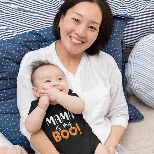 Mama ist mein Boo! Schwarz Baby Strampler