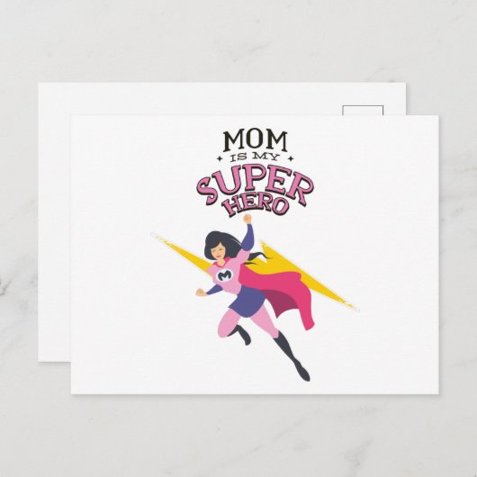 Mama ist mein Superheld Postkarte (Vorne/Hinten)