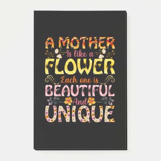 Mama ist Mutter wie Blume Post-it Klebezettel (Vorderseite)