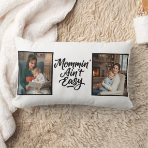 Mama ist nicht leicht Brush Script Zwei 2 Foto Lendenkissen