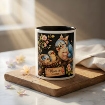 Mama ist zu Hause Schwarze Tasse Vogel Geschenk