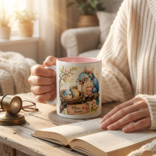 Mama-ist-zu-Hause-Vogel-Tasse Süßes Geschenk für M Zweifarbige Tasse