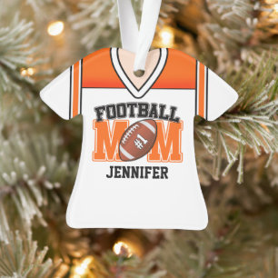 Mama Jersey/Orange/Black Football Ornament