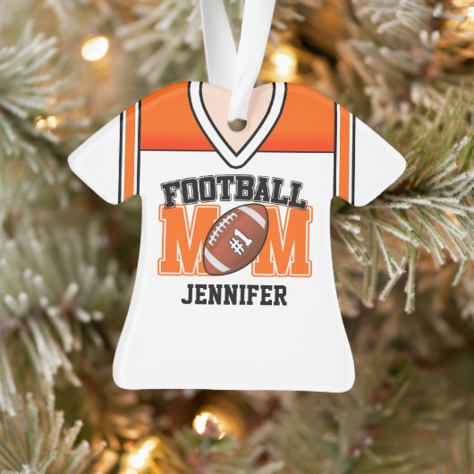 Mama Jersey/Orange/Black Football Ornament (Baum)