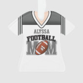 Mama Jersey/Silver/Black Football Ornament (Vorderseite)