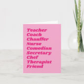 Mama Jobs Anpassbare Text Muttertag Karte (Vorderseite)