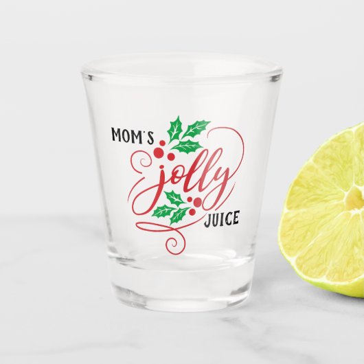 Mama Jolly Saft Weihnachtsgeschenk Spaß trinken Schnapsglas (Vorderseite)