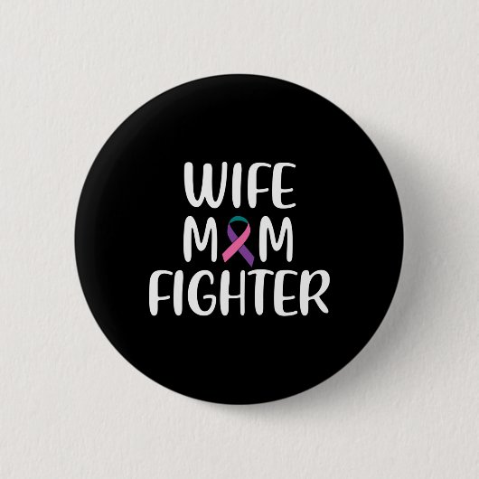 Mama Kämpfen Schilddrüsenkrebs Bewusstsein Button (Vorderseite)