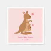 Mama Kangaroo und Baby Joey Babydusche Napkins Serviette (Vorderseite)