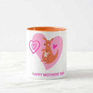 Mama Kangaroo und Joey Happy Mother's Day Tasse