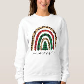 Mama Kariert und Leopard Print Rainbow Sweatshirt (Vorderseite)