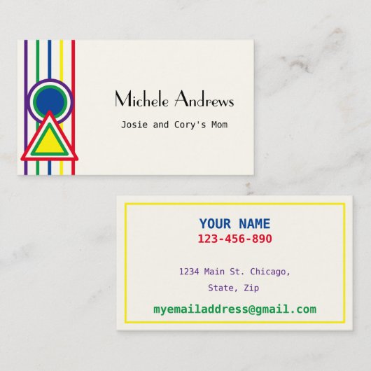 Mama-Kartenkartentext wiedergeben Visitenkarte (Vorne/Hinten)