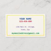 Mama-Kartenkartentext wiedergeben Visitenkarte (Rückseite)