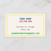 Mama-Kartenkartentext wiedergeben Visitenkarte (Rückseite)