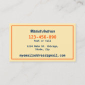 Mama-Kartenkartentext wiedergeben Visitenkarte (Rückseite)