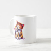 Mama Katze und ihr Kätzchen knuddeln. Kaffeetasse (Vorderseite Links)