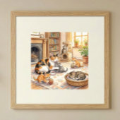Mama Katze und Kätzchen-Kinderzimmer Poster