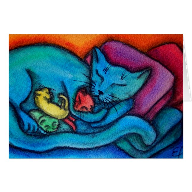 Mama-Katzen-Lieben ihre Kätzchen (Vorderseite (Horizontal))