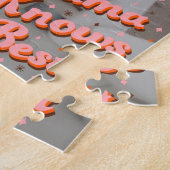 Mama kennt das beste Pink Brown Lettering Foto Puzzle (Seite)